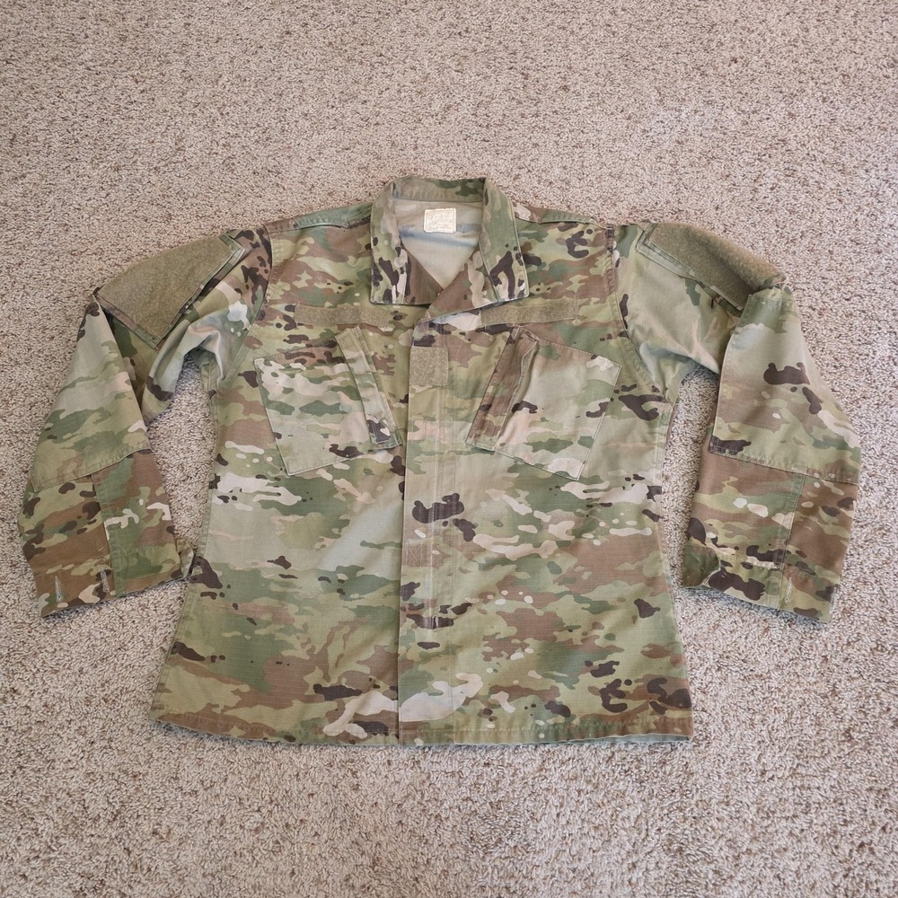 Army Combat Uniform Jacket Mens Medium Regular Camo Insect Shield‎ Ripstop